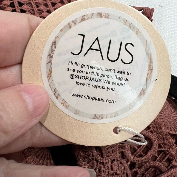 Two Sisters Riverdale Mauve Pink Lace Crochet Long Sleeve‎ Mini Dress 6 M NWT - Picture 4 of 13